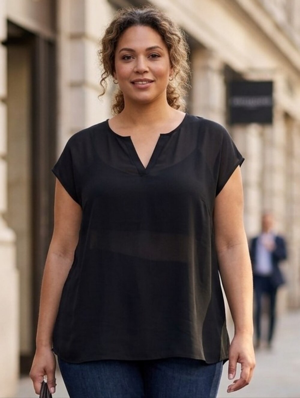 New! Elegant Black Women's Tunic Top By Simply Emma Size 2X